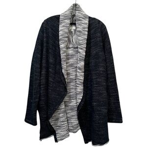 Lucky Brand XL Women’s Blue Gray Open Front Draped Long Sleeve Cardigan B5